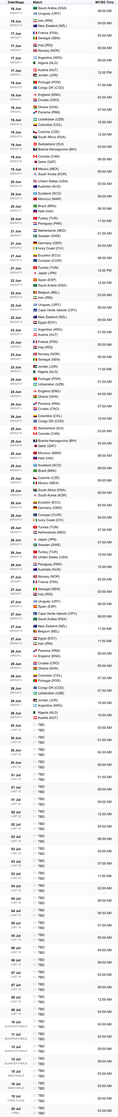 Upcoming Matches